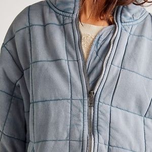 Free People Dolman Quilted Jacket in Silver Lining